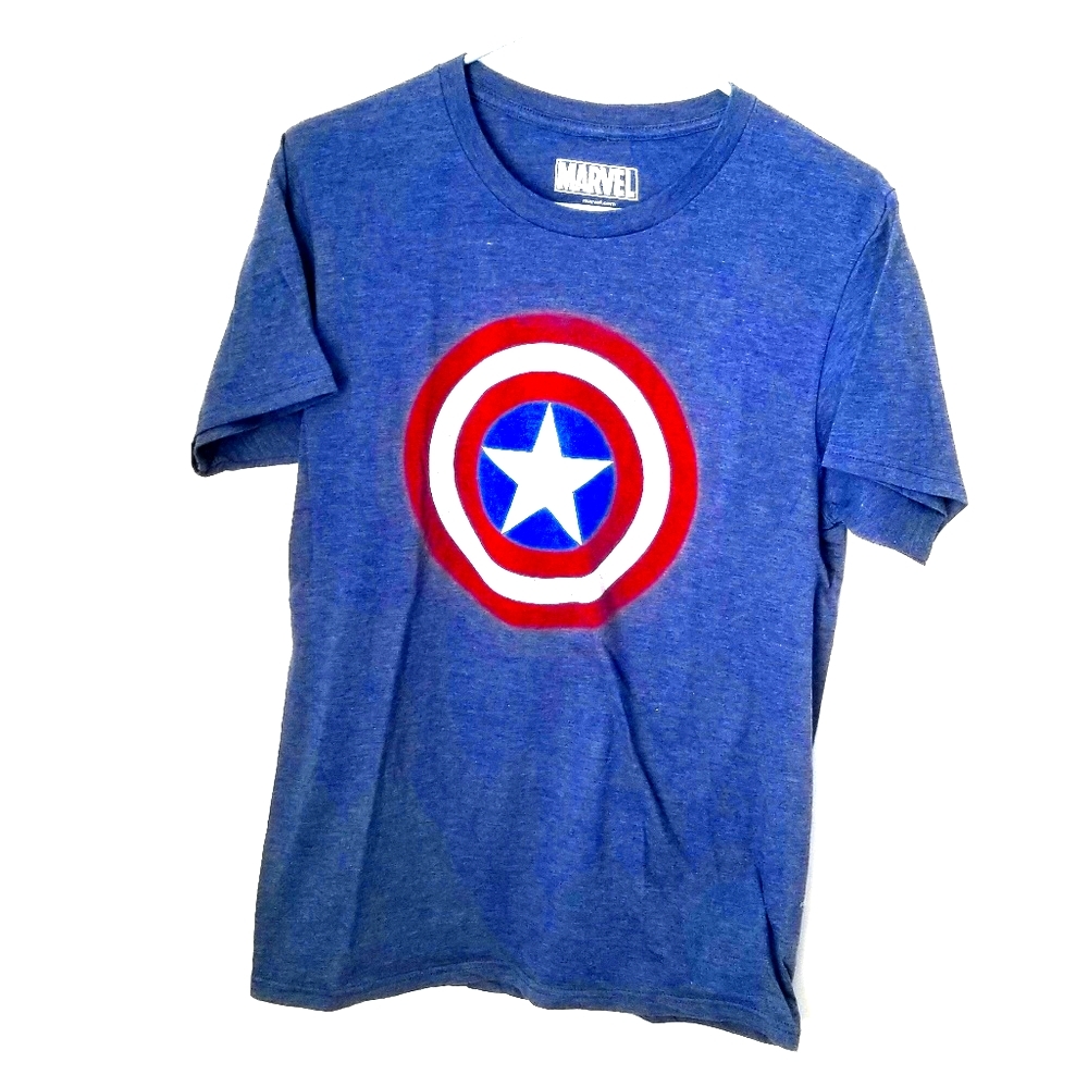 Captain Marvel blue short sleeve shirt